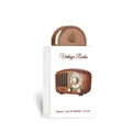 Lattafa Pride Vintage Radio Eau De Parfum packaging on white background closeup view side angle shot box
