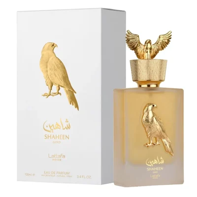 Shaheen Gold Lattafa Pride edp perfume botol kotak keemasan mewah