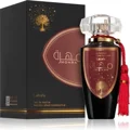 Mohra Lattafa edp perfume bottle box black gold ornament red dark beside
