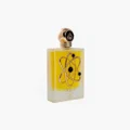 Tharwah Gold Lattafa Pride edp perfume bottle closeup front view white background yellow liquid frosted
