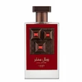 Lattafa Pride Sapphire Royal edp perfume bottle closeup view red label brown cap clear glass container