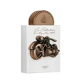 La Collection 1910 Bike Lattafa Pride packaging motorcycle design white background bronze colour