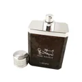 Oud Najdia Lattafa perfume bottle silver design dark brown box silver