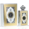 King of Arabia Lattafa Pride edp silver packaging gold accents crown cap front