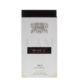 Lattafa Ana Abiyedh Leather 60ml — White perfume box and glass bottle with gold accents and Arabic calligraphy, showing the product packaging and bottle design. | Kotak minyak wangi putih dan botol kaca dengan aksen emas dan kaligrafi Arab, menunjukkan pembungkusan produk dan reka bentuk botol.