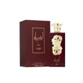 Ansaam Gold Lattafa Pride edp maroon packaging white background closeup front view