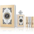 King of Arabia Lattafa Pride edp bottles white background packaging design closeup