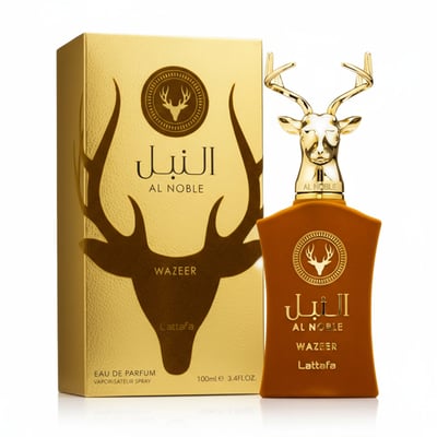 Al Noble Wazeer Lattafa lelaki botol kaca spray putih kotak emas