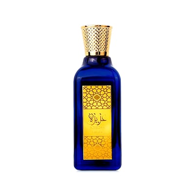 Azeezah Lattafa penutup emas botol kaca biru gelap perfume perempuan mewah classy