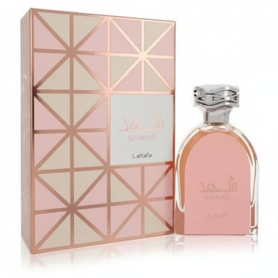 Shahd Lattafa kaca merah jambu classy pembungkusan mewah aksen rose gold