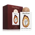 Art of Wood Lattafa Pride edp brown box and white bottle tree design closeup side