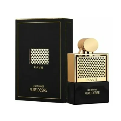 Rave Pure Desire Gold edp perfume botol kotak hitam titik emas mewah