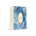 Victoria Lattafa perfume boxed blue design white background closeup side view