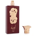Ansaam Gold Lattafa Pride edp maroon fragrance spray white background side angle