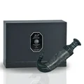 Niche Emarati Khanjar by Niche Emarati 85ml EDP — Black box with silver label and ornate dagger-shaped perfume bottle