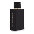 Lattafa Malik Al Tayoor Concentrated 100ml — Black perfume bottle with gold cap and eagle emblem, next to its black and gold patterned box with matching emblem. | Lattafa Malik Al Tayoor Concentrated 100ml — Botol minyak wangi hitam dengan penutup emas dan lambang helang, bersebelahan kotak corak hitam dan emasnya