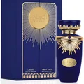 Emaan Lattafa unisex edp dark blue glass elegant packaging closeup view
