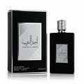 Ameer Al Arab Asdaaf edp black rectangular packaging beside bottle spray