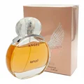 Angel LaMuse Lattafa edp bottle next pink packaging white background closeup