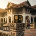 Asad Lattafa edp on ornate pillar front of large house outdoors Malaysia