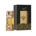 Atheeri Lattafa women gold honeycomb patterned packaging bottle