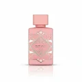 Badee Al Oud Noble Blush Lattafa pink fragrance elegant closeup front bottled