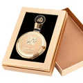 Fakhar Extrait Lattafa men gold fragrance open rose-gold gift packaging closeup