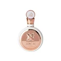 Fakhar Rose Gold Lattafa perfume bottle white background closeup front side down