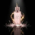 Hayaati Florence Lattafa edp pink glass fragrance surrounded broken ice water splash