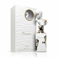 Her Confession Lattafa white gold statue bust fragrance edp wavy packaging closeup side