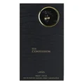 His Confession Lattafa black packaging gold accents close up fragrance box