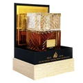 Khamrah Lattafa unisex edp glass brown square coloured bottle closeup