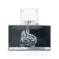 Al Dur Al Maknoon Silver Lattafa edp men black rectangular glass bottle closeup front