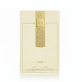 Angham Lattafa edp packaging white background closeup golden beige carton box front