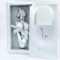 Maahir Legacy Lattafa silver edp man fragrance white gift box closeup side view