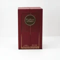 Sakeena Lattafa edp women maroon packaging white background closeup view front side profile