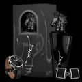 Maahir Black Edition Lattafa perfume horse bottle black box watch accessories