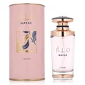 Mayar Lattafa edp woman fragrance pink tube clear glass rose gold cap bottle