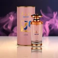 Mayar Lattafa edp woman fragrance pink glass elegant rose gold cap cylindrical packaging
