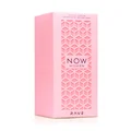 Now Women Rave Lattafa edp pink packaging spray white background closeup