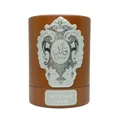 Qaaed Intense Lattafa edp brown cylindrical packaging white background closeup front side