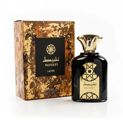 Nasheet Lattafa unisex edp perfume botol hitam mewah kotak coklat