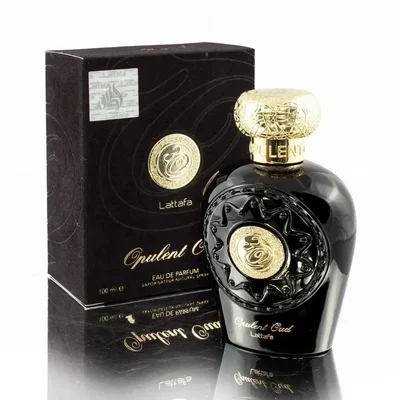 Opulent Oud Black Lattafa unisex edp bottle next gift box