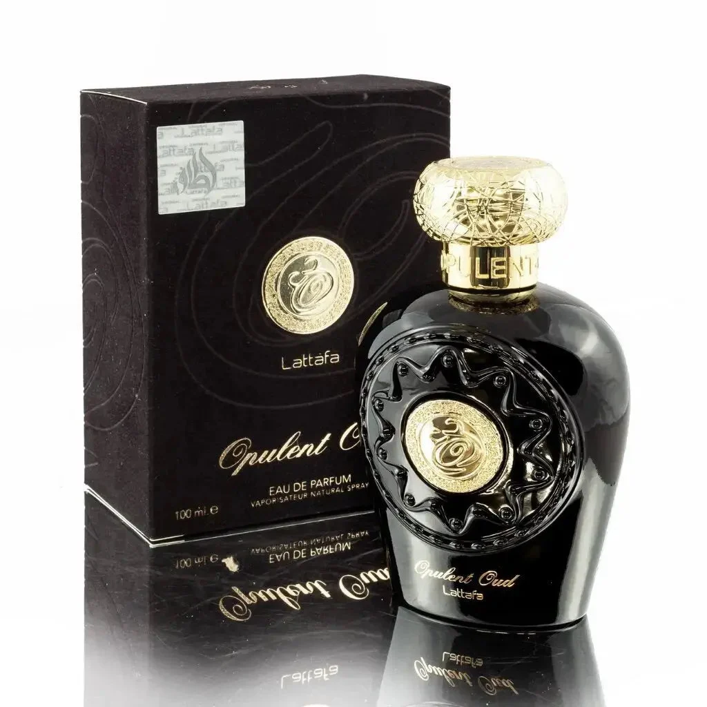 Opulent Oud Black Lattafa unisex edp bottle next gift box