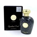 Opulent Oud Black Lattafa unisex edp fragrance sleek dark glass packaging closeup front