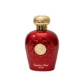 Opulent Red Lattafa unisex fragrance gold cap packaging closeup front view