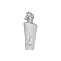 Maahir Legacy Lattafa white elegant silver horse head cologne edp bottle closeup side