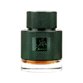 Qaaed Al Shabaab Lattafa dark green textured cologne glass amber liquid closeup