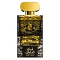 Lattafa Qasaed Al Sultan edp men fragrance in a black gold glass bottle top view