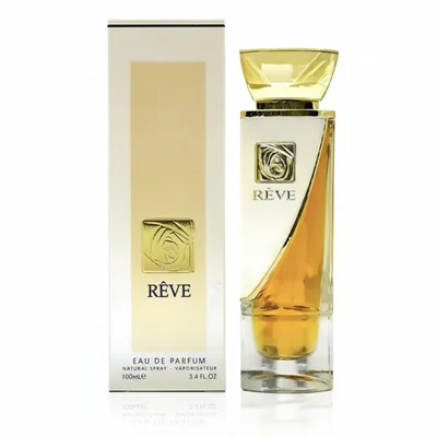 Reve Rose Vurv Lattafa edp glassy gold cap clear liquid elegant packaging closeup